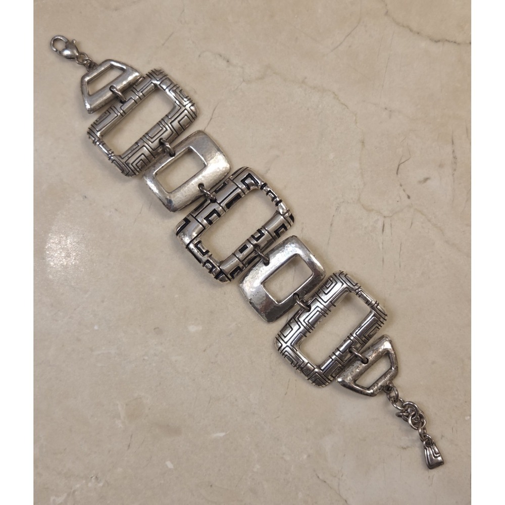 Brighton Modernist Nexus Rectangle Link Bracelet 1.25" X‎ 8"